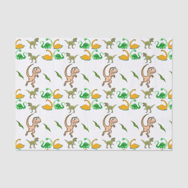 Papel de tejido decorativo Dinosaurio (Anverso)