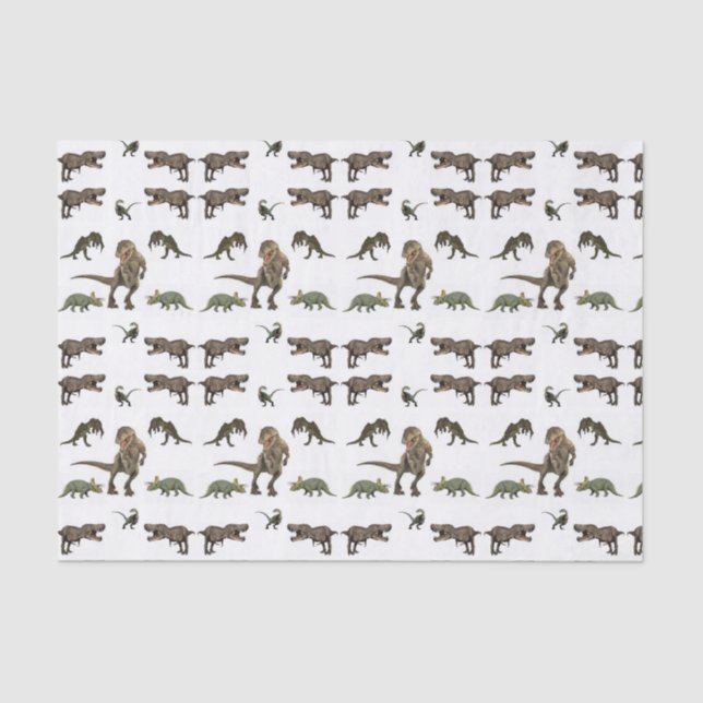 Papel de tejido decorativo Dinosaurio (Anverso)
