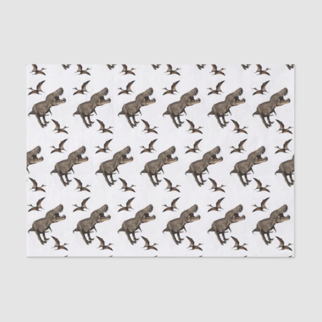 Papel de tejido decorativo Dinosaurio (Anverso)