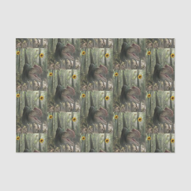 Papel de tejido decorativo Dinosaurio (Anverso)