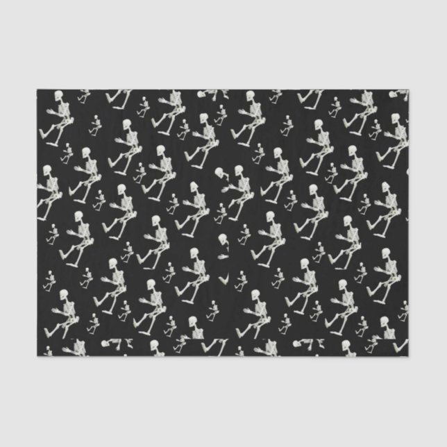 Papel de tejido decorativo esqueletos halloween (Anverso)
