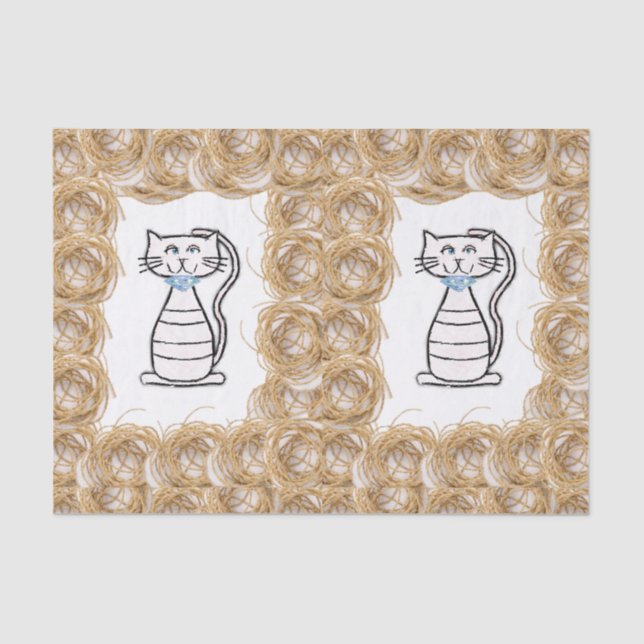 Papel de tejido decorativo Gato (Anverso)