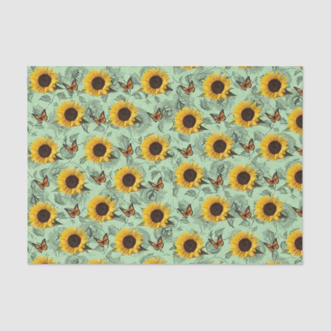 Papel de tejido decorativo Girasol (Anverso)