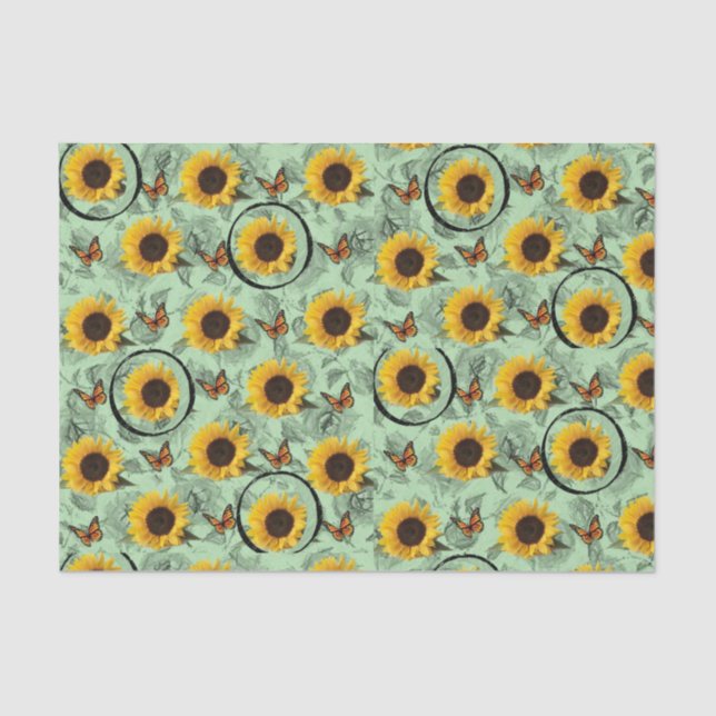 Papel de tejido decorativo Girasol (Anverso)