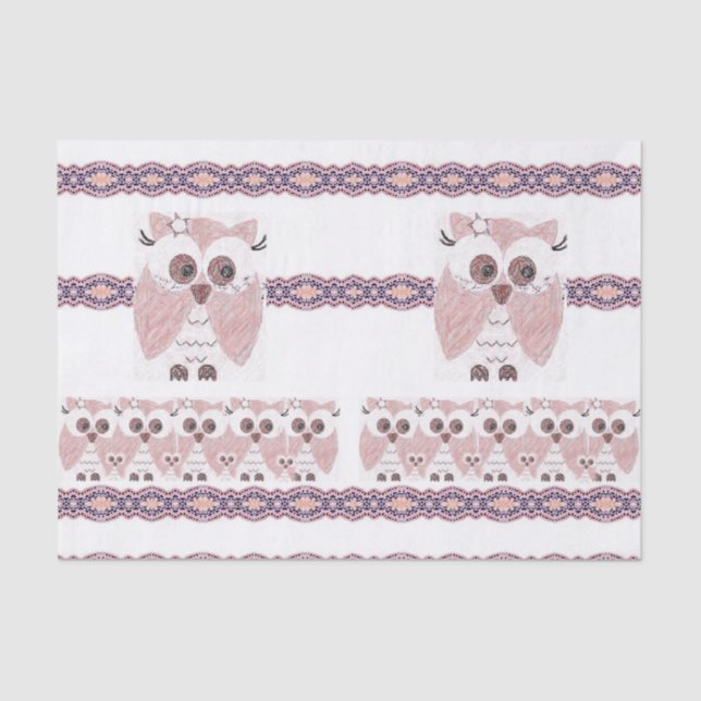Papel de tejido decorativo Lechuza (Anverso)