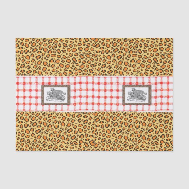 Papel de tejido decorativo Leopardo (Anverso)