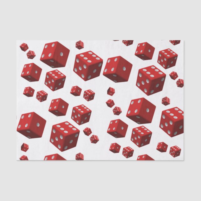 Papel de tejido decorativo rojo dados mancave (Anverso)