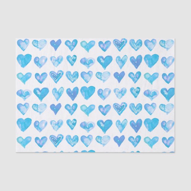 Papel de tejido del corazón azul (Anverso)