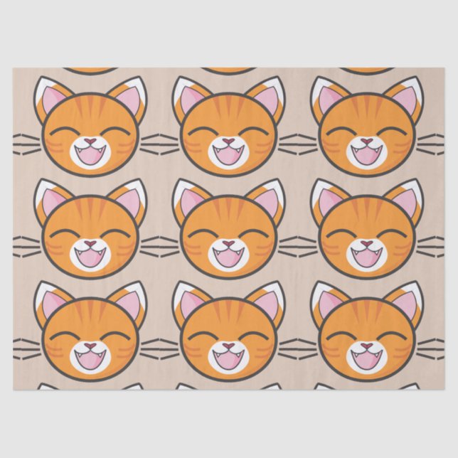 papel de tejido del gato feliz (Anverso)