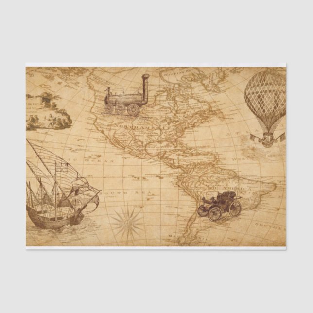 papel de tejido del mapa de descubrimiento (Anverso)