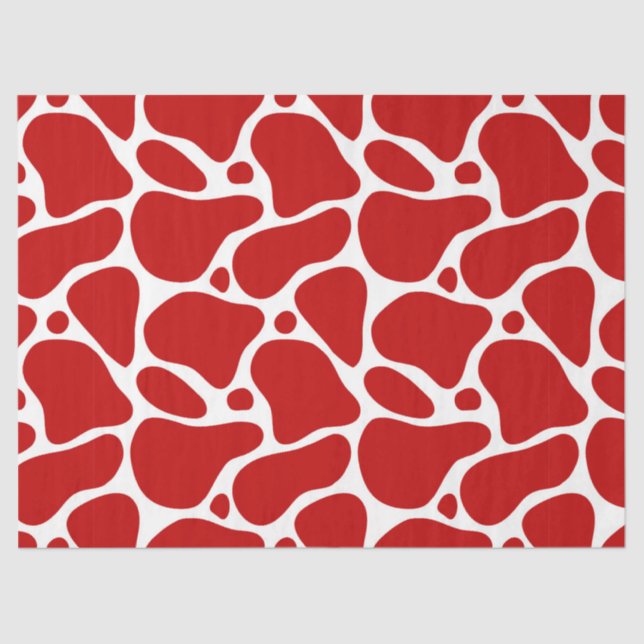 Papel de Tejido del Patrón Girafal Rojo y Blanco (Anverso)