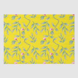 Papel de tejido floral amarillo deslumbrante