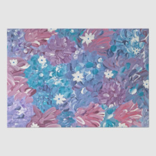 Papel de tejido floral azul brillante