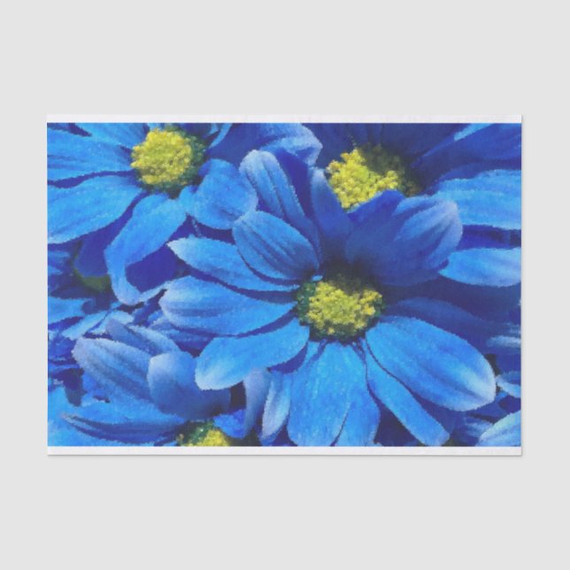 Papel de tejido floral azul de pintura elegante (Anverso)