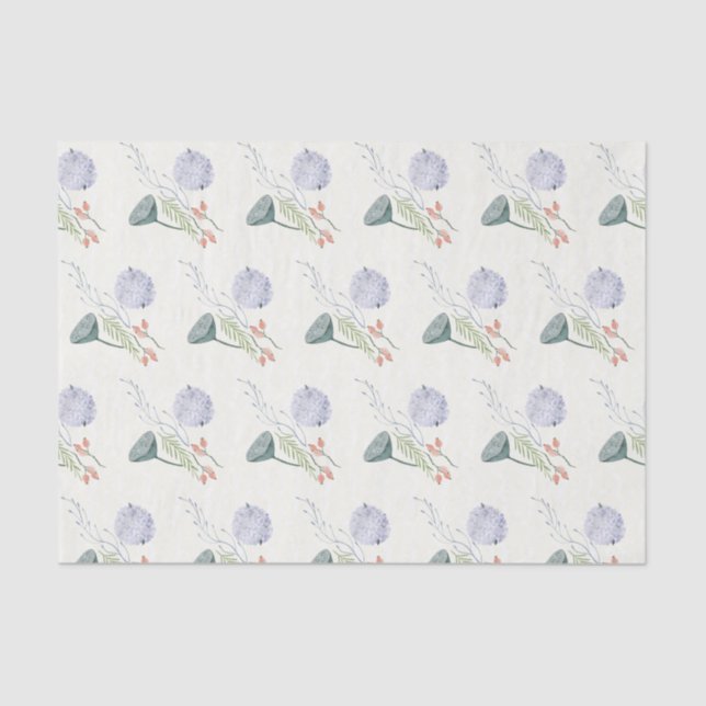 Papel de tejido floral Blue Lotus Pod (Anverso)