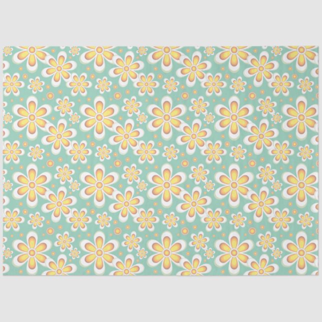 papel de tejido floral de motivos amarillos (Anverso)