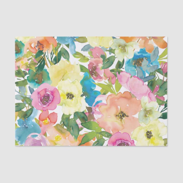 Papel de tejido floral de primavera | Delicado reg (Anverso)
