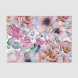 Papel de tejido floral de primavera rosada y turbi