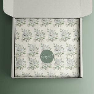 Papel de tejido floral de rosa blanca botánica