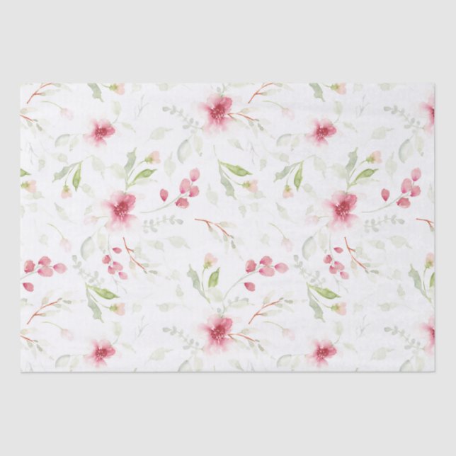 Papel de tejido floral expresivo de acuarela moder (Anverso)