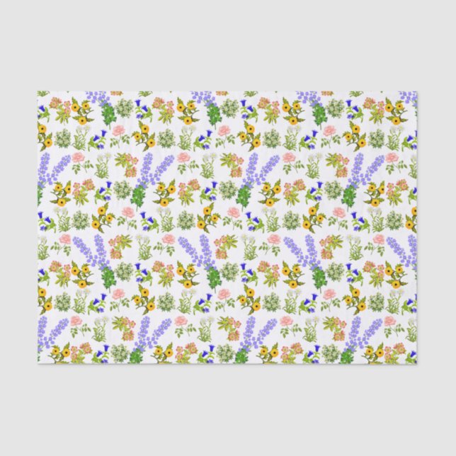 Papel de tejido floral Fiesta de verano (Anverso)