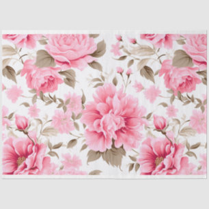 Papel de Tejido Floral Inspirado en Vintage Rosa