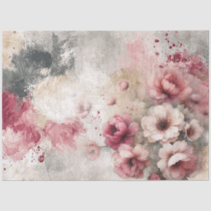 Papel de Tejido Floral Inspirado en Vintage Rosado