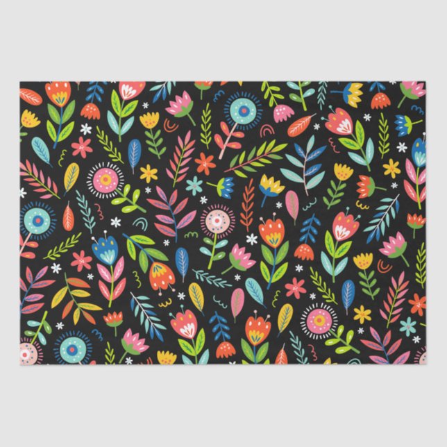 Papel de tejido floral mexicano (Anverso)
