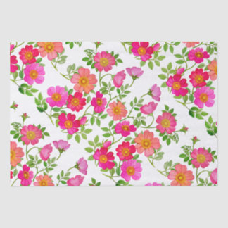 Papel de tejido floral rosa Rosa Briar salvaje