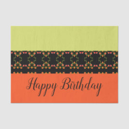 Papel de tejido floral rosa y naranja