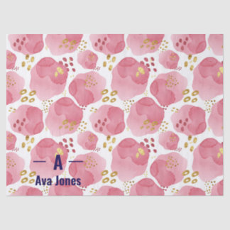 Papel de tejido floral rosado personalizado - Wat