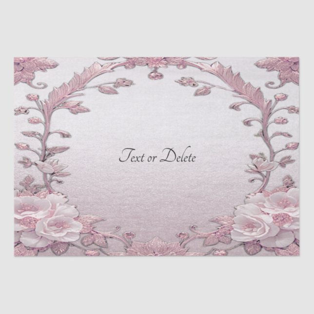 Papel de tejido floral rosado único (Anverso)