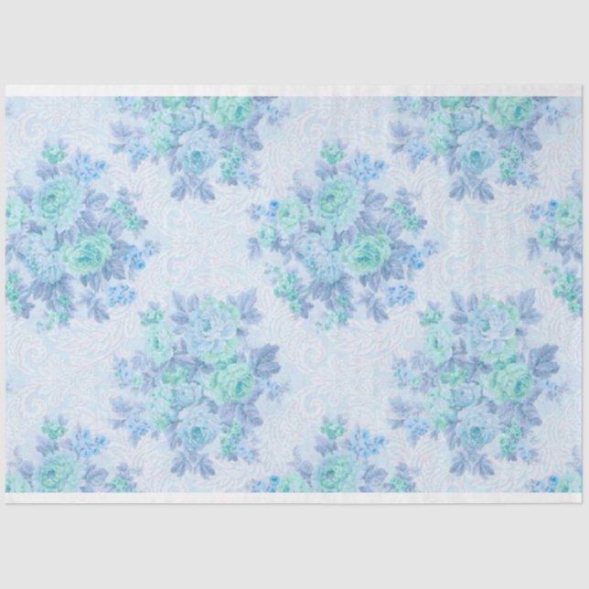 Papel de Tejido Floral Vintage Elegante (Anverso)
