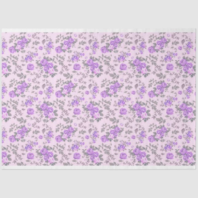 Papel de Tejido Floral Vintage Elegante (Anverso)