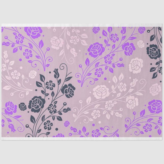 Papel de Tejido Floral Vintage Elegante (Anverso)