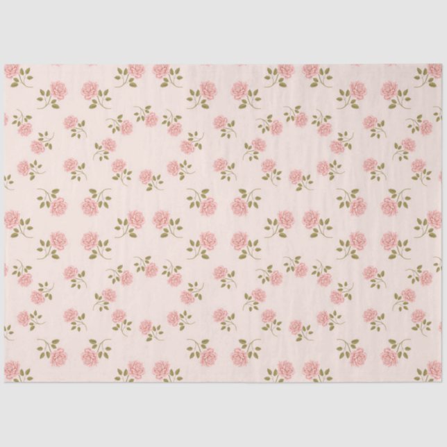 Papel de Tejido Floral Vintage Elegante (Anverso)