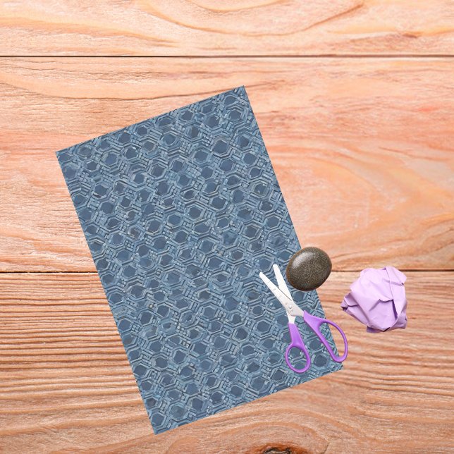 Papel de tejido geométrico azul (Subido por el creador)