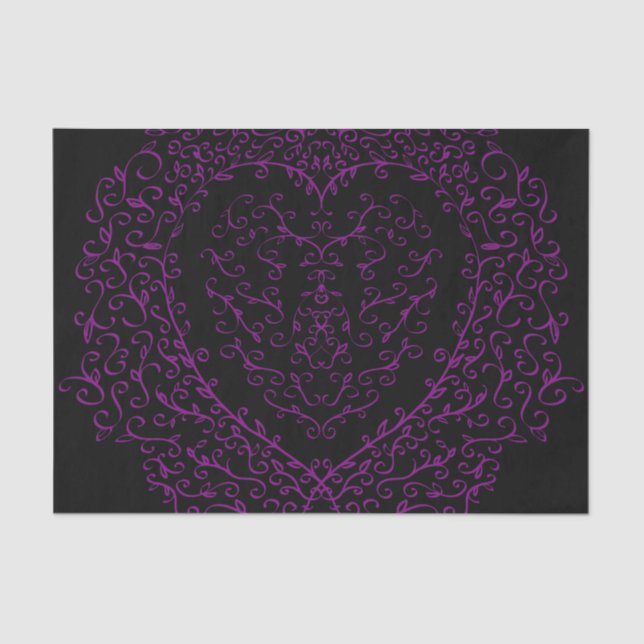 Papel de tejido gótico Boda morado y negro (Anverso)