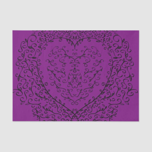 Papel de tejido gótico Boda morado y negro (Anverso)