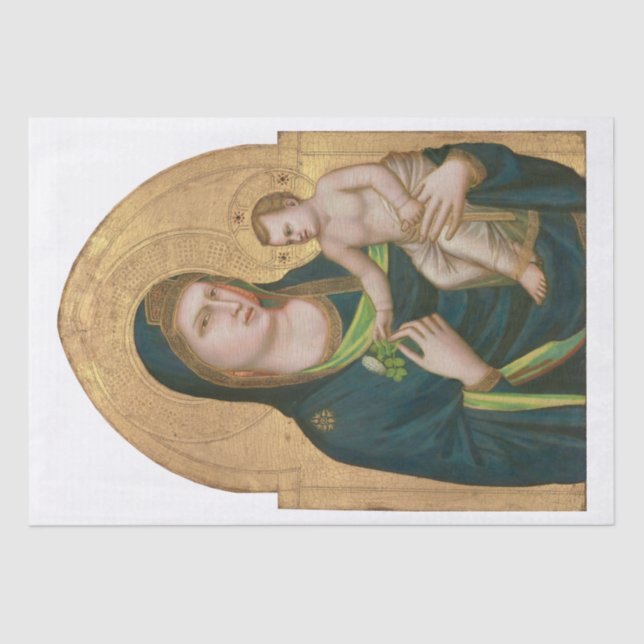PAPEL DE TEJIDO : MADONNA & CHILD : GIOTTO : 1337 (Anverso)