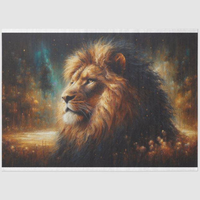 Papel De Tejido Majestic Lion Decoupage (Anverso)