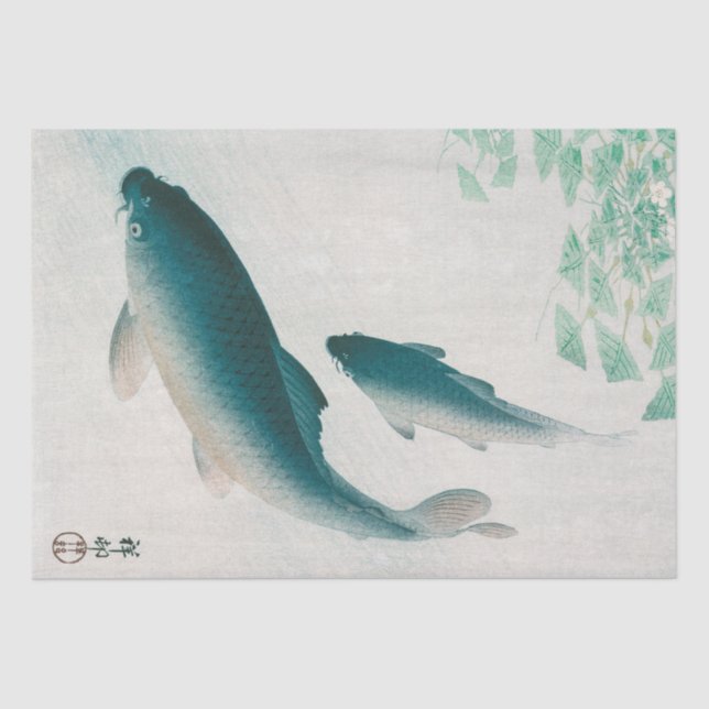 PAPEL DE TEJIDO : OHARA KOSON : CARP/KOI 1926 (Anverso)