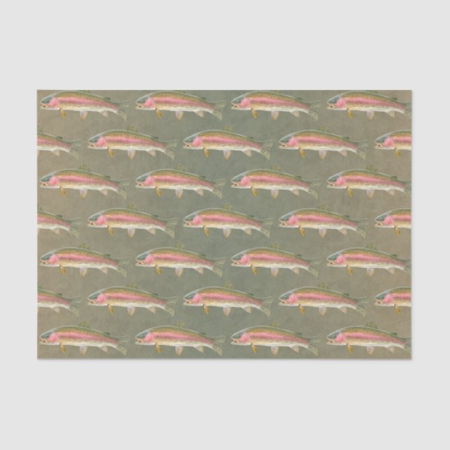 Papel de tejido para la pesca de trucha arco iris (Anverso)