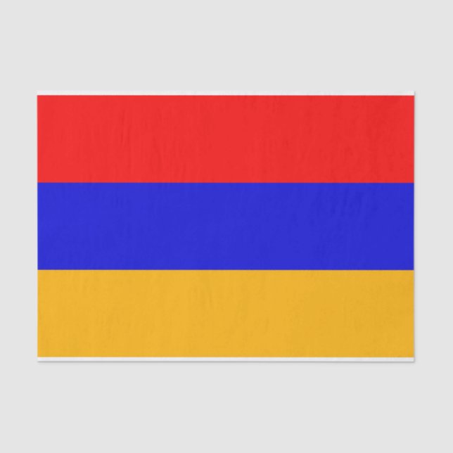 Papel de tejido patriótico con bandera de Armenia (Anverso)