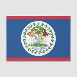 Papel de tejido patriótico con bandera de Belice