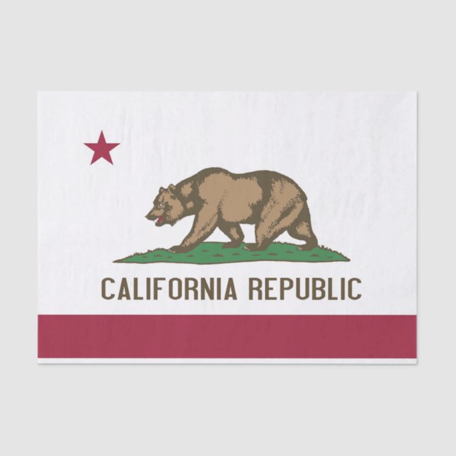 Papel de tejido patriótico con bandera de Californ (Anverso)