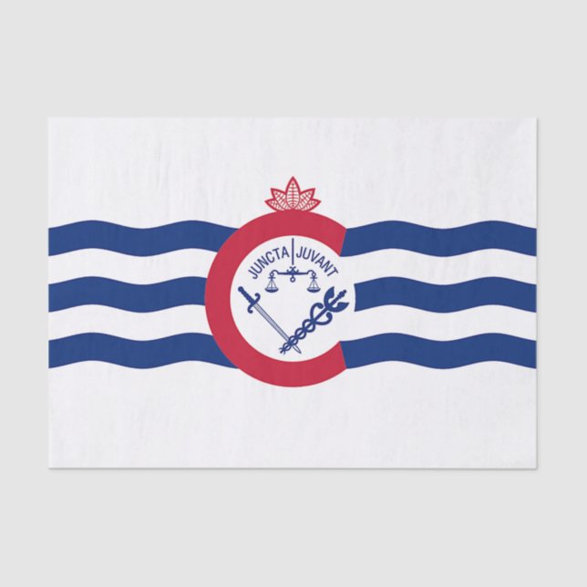 Papel de tejido patriótico con bandera de Cincinna (Anverso)