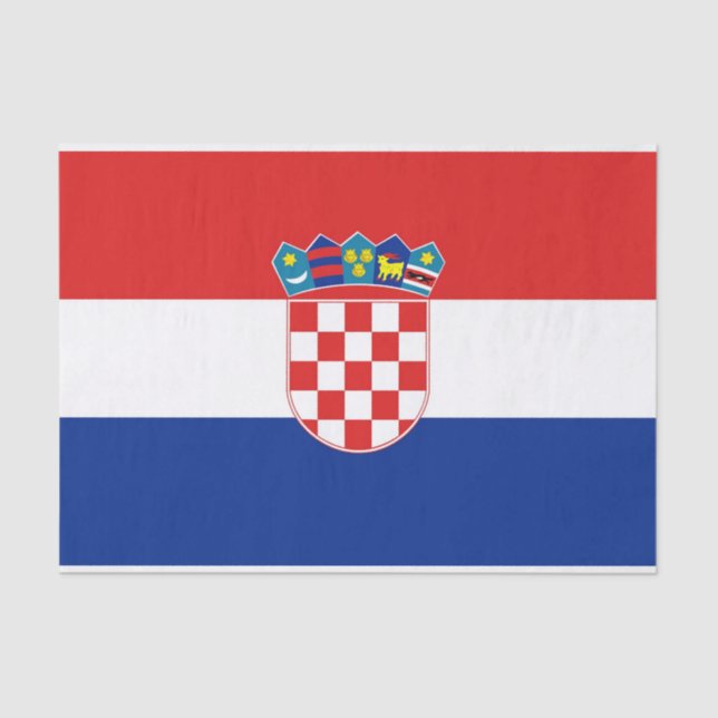 Papel de tejido patriótico con bandera de Croacia (Anverso)