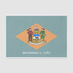 Papel de tejido patriótico con bandera de Delaware