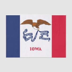Papel de tejido patriótico con bandera de Iowa